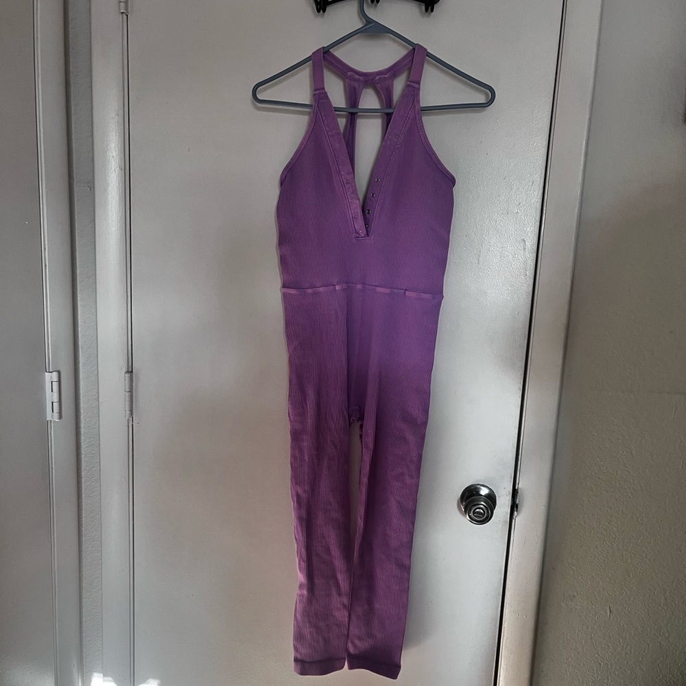 FREE PEOPLE NWOT Happiness Runs Henley Jumpsuit M/L - Picture 2 of 5